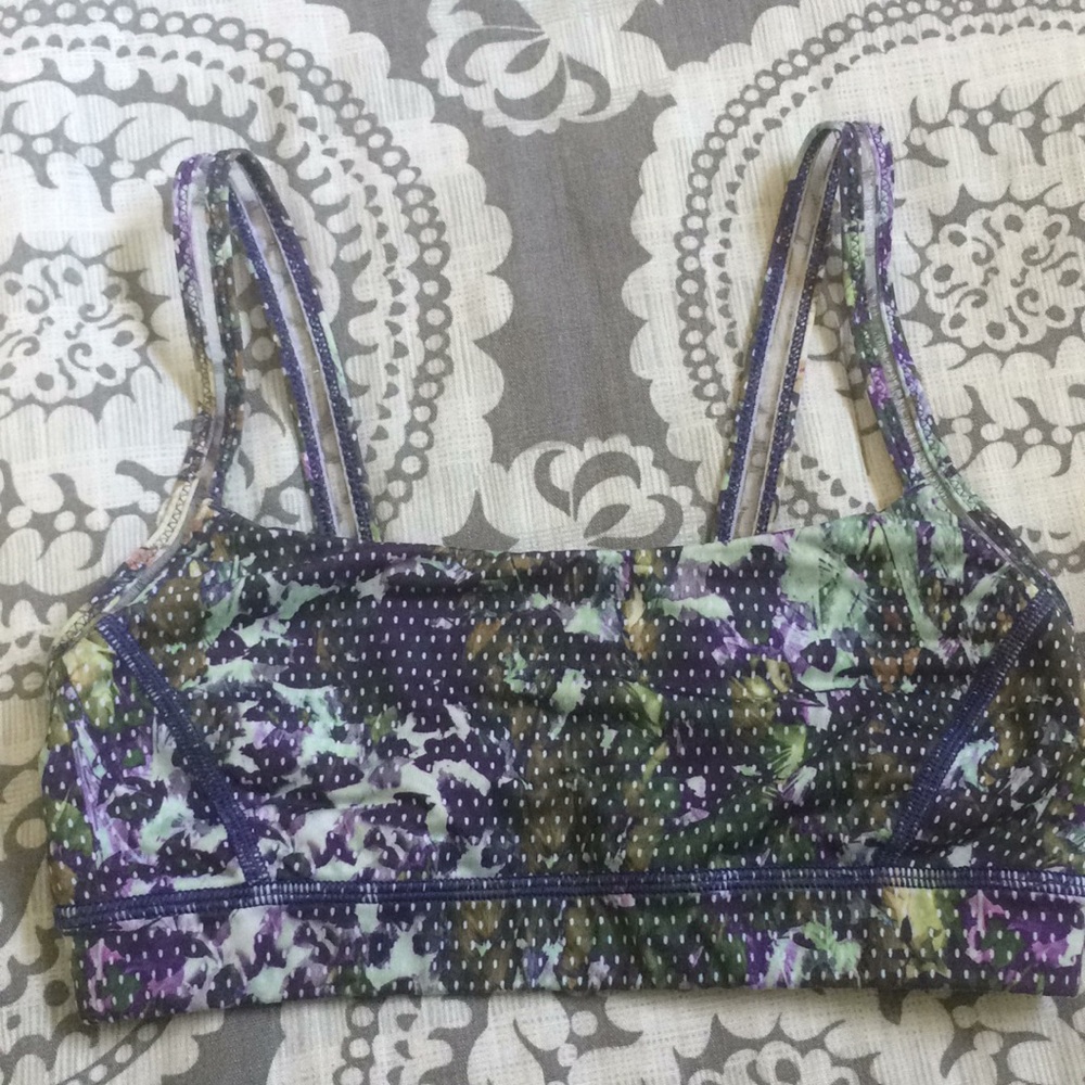 Green/purple Lululemon sports bra